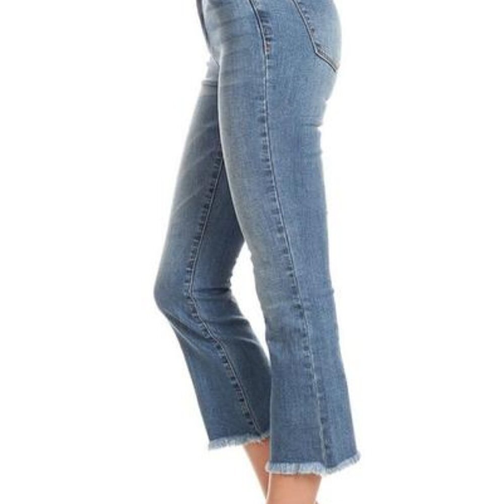 HAMMER Cropped Flare wide leg raw hem Denim Jeans Size 15 NWT